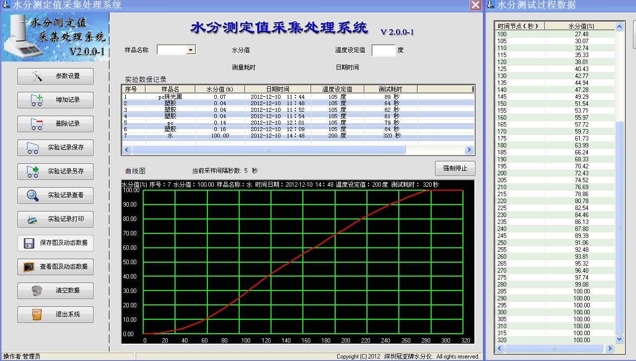 冠亞水分測(cè)定軟件